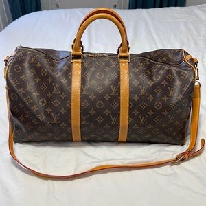 Leather fashion inspired duffle/weekender bag